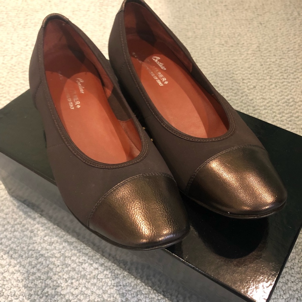 Donald J. Pliner Couture Brown and Bronze Flats